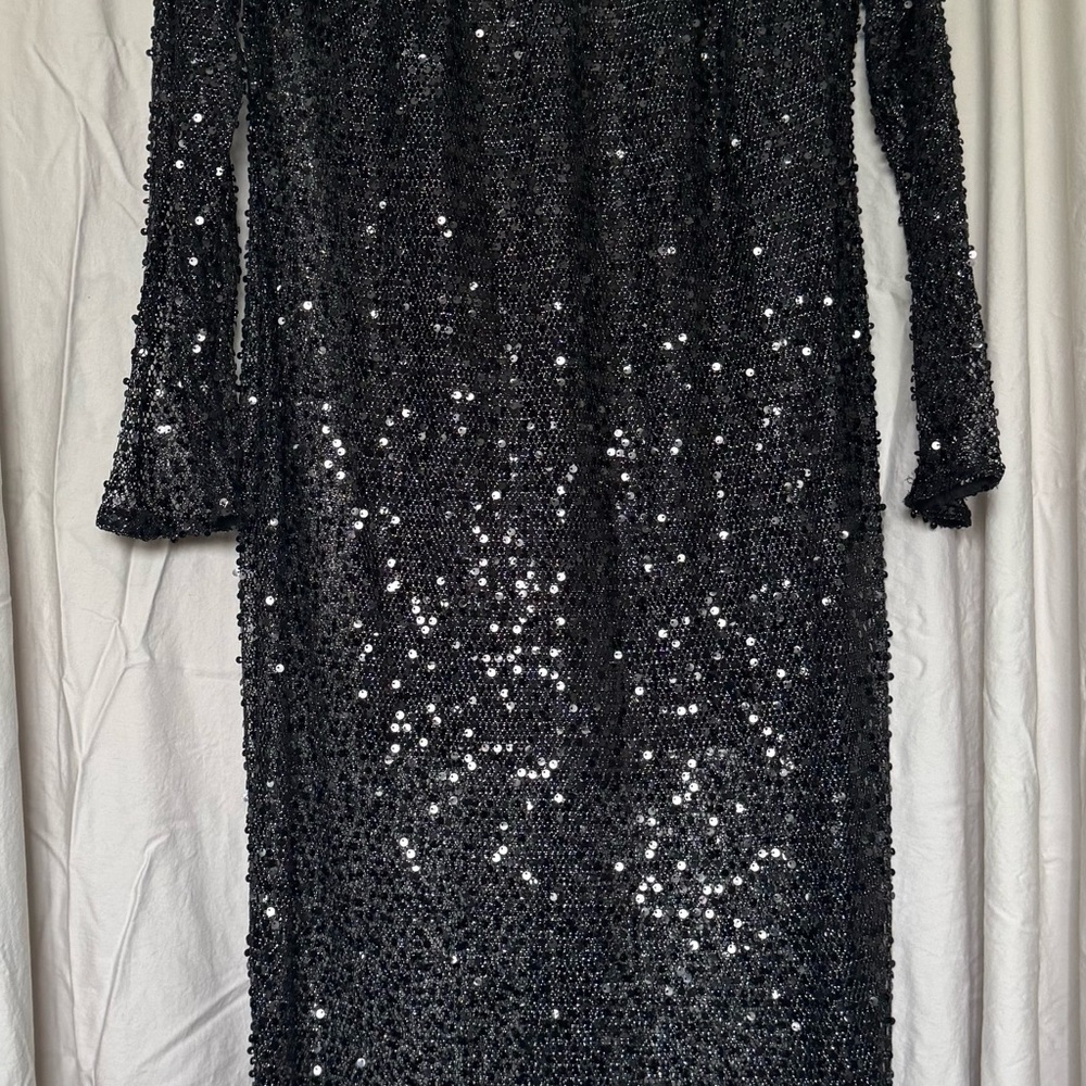 Elegant H&M Sheer Black Sequin Dress
